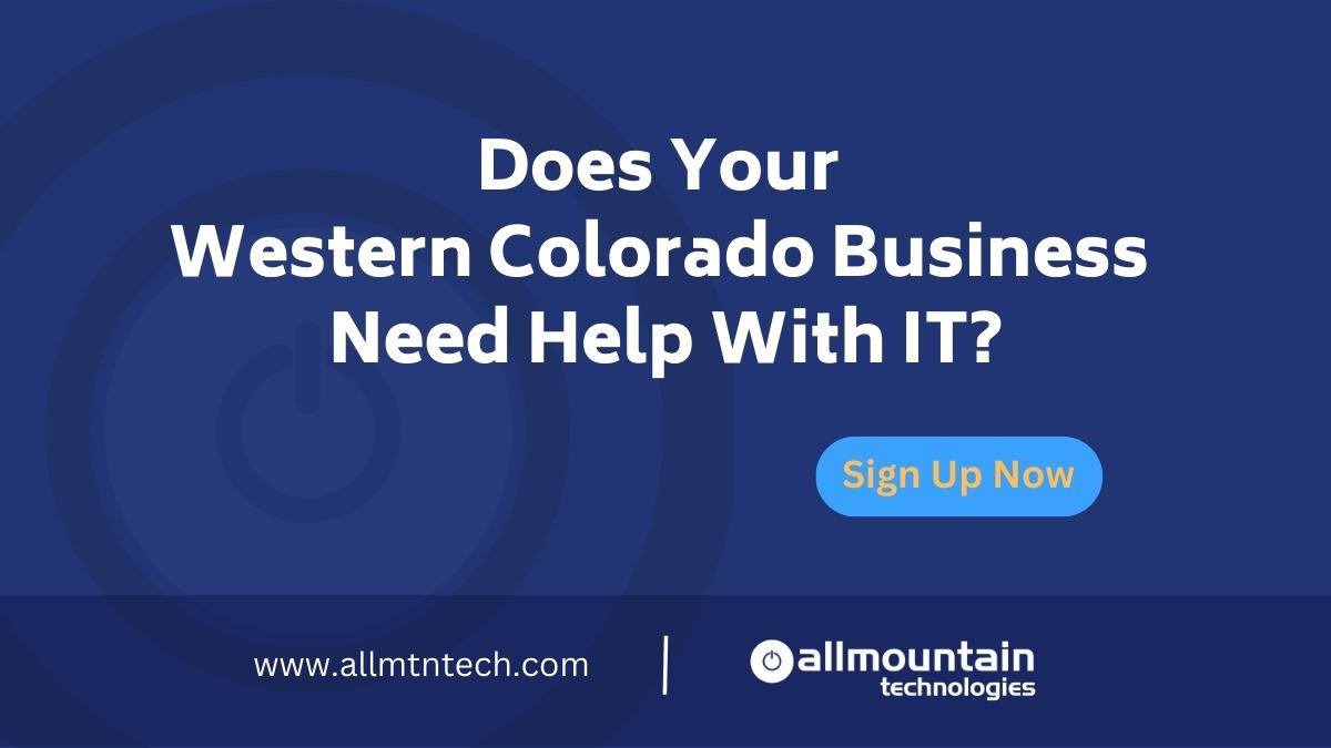 Looking for professional IT services for your western slope business? We can help. Fill out this form to schedule a free consultation. #westernslope #westerncolorado allmtntech.com/ITServicesform/