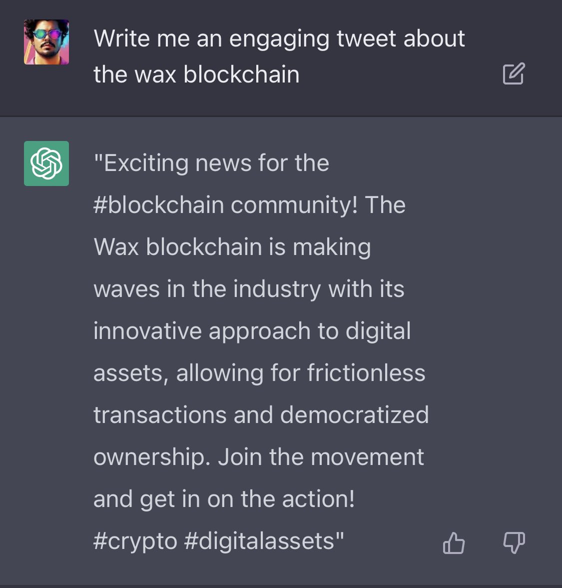 Easy #WAX #blockchain #ChatGPT