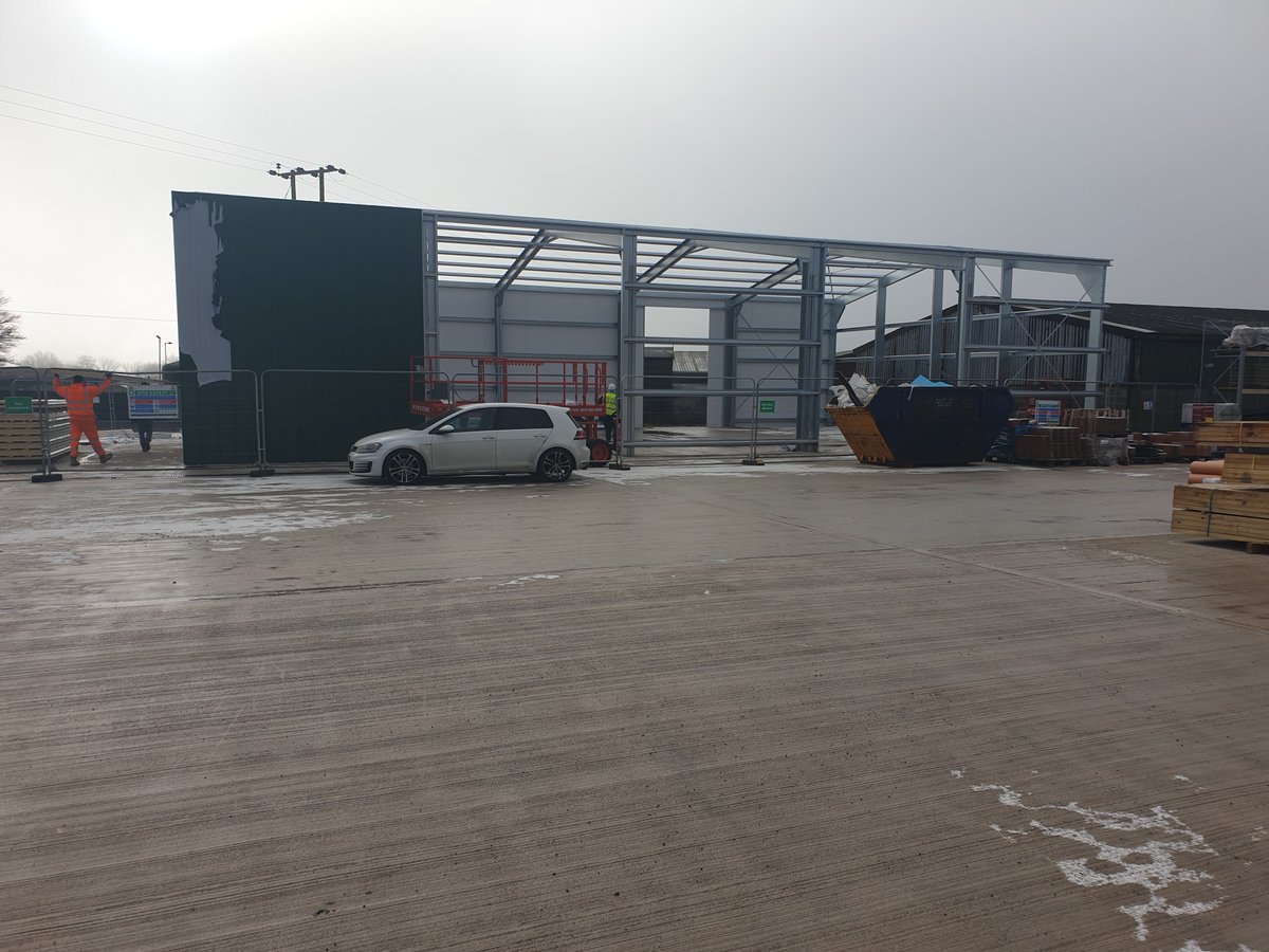 Nwb100's tweet photo. Travis Perkins Shaftsbury Week 1 works in progress - Erection of new storage warehouse underway. https://t.co/BRv89hsnuB