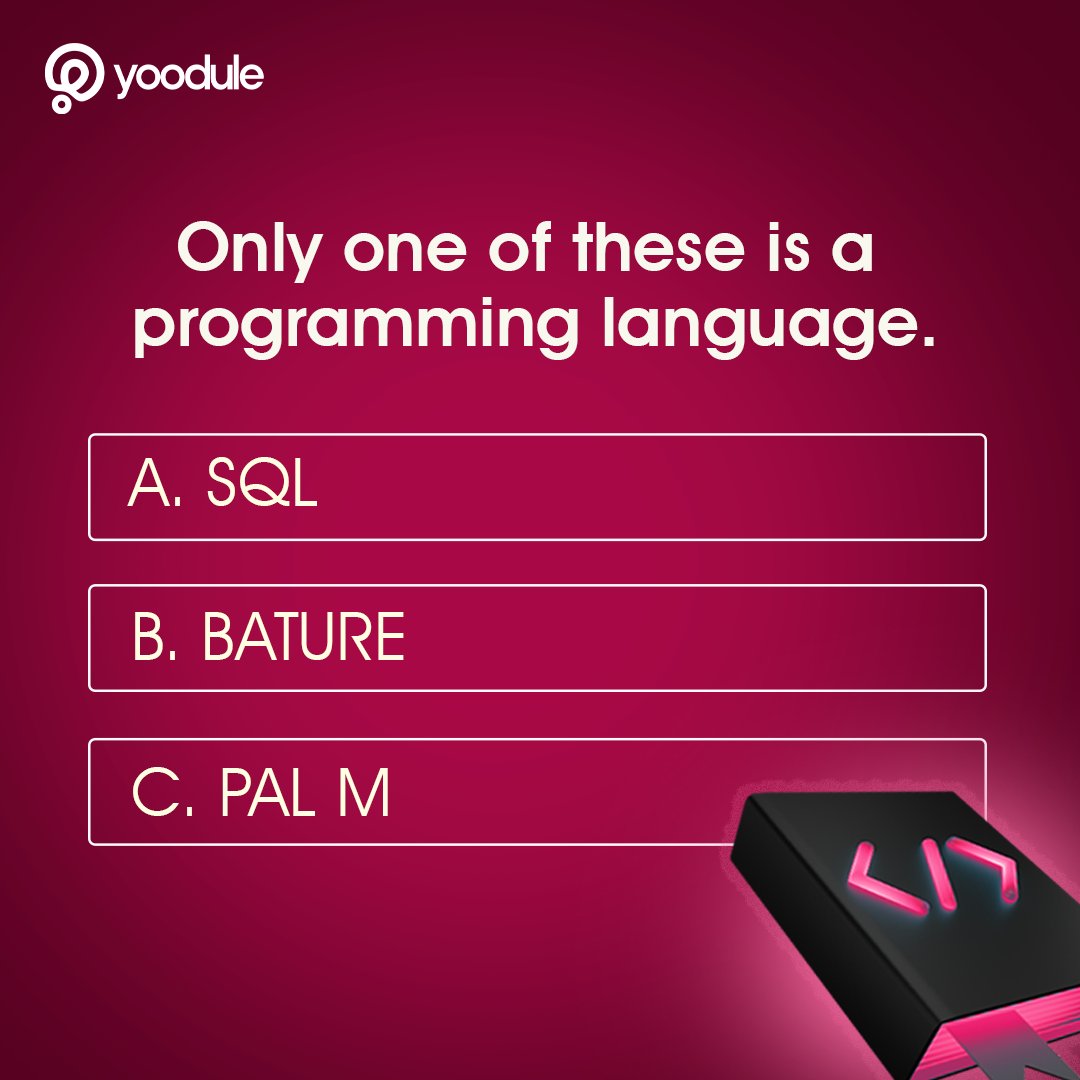 yoodule_'s tweet image. This should be easy-peazy. Right?
Let's have your answers in the comments section.
#Yoodule #WebdesignAgency #Programmingquiz