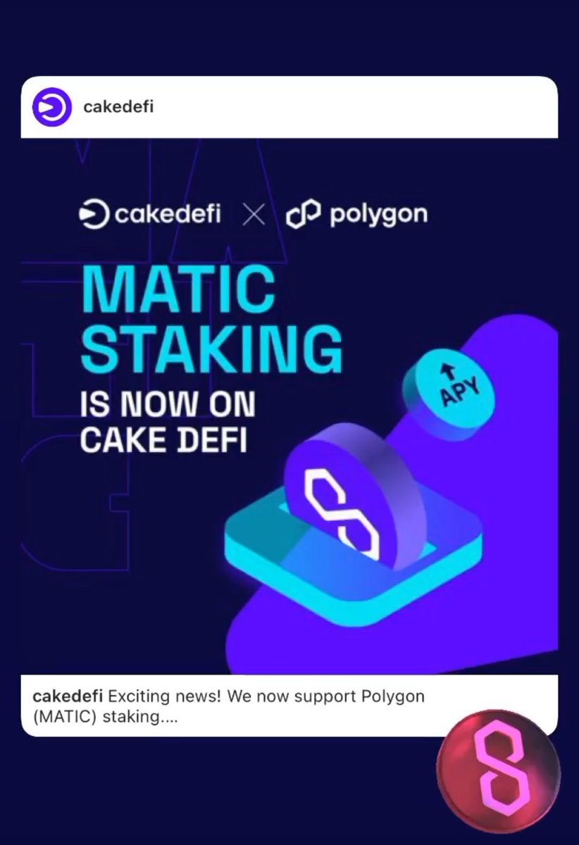 RsSwiss's tweet image. #hotnews #krypto #cakedefi

💯❤️
Now on my favorite plattform @cakedefi for #Cashflow 

Check it out🧠
You don't wanna miss it💪

#Polygon #MATIC #staking
cakedefi.com