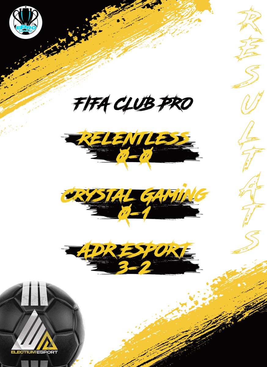 Electium eSport (@electium_es) on Twitter photo ⚫️ <a href="/eProLeagueCP/">EPro League CP</a> 🟡
Une belle soirée pour nos aigles de la #FamilyeS avec un beau 4/9pts face aux favoris de cette division 1 Eproleague. GG aux adversaires <a href="/Relentless_CP/">Relentless</a> <a href="/Crystal_Fifa/">CrystaL Gaming FIFA</a> <a href="/AdReSport_/">AdR Esport</a>
#esport #fifa23 #gaming #Competition #jeuxvideo ⚫️ <a href="/eProLeagueCP/">EPro League CP</a> 🟡
Une belle soirée pour nos aigles de la #FamilyeS avec un beau 4/9pts face aux favoris de cette division 1 Eproleague. GG aux adversaires <a href="/Relentless_CP/">Relentless</a> <a href="/Crystal_Fifa/">CrystaL Gaming FIFA</a> <a href="/AdReSport_/">AdR Esport</a>
#esport #fifa23 #gaming #Competition #jeuxvideo