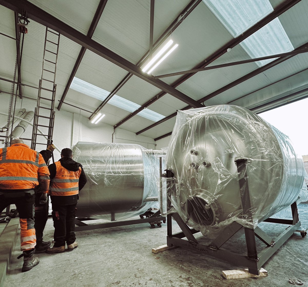 By the end of today we’ll have 45000 litres of fermentation capacity. We started with 3000. Impossible to work out an exact multiple, but 45000 is definitely more than 3000.