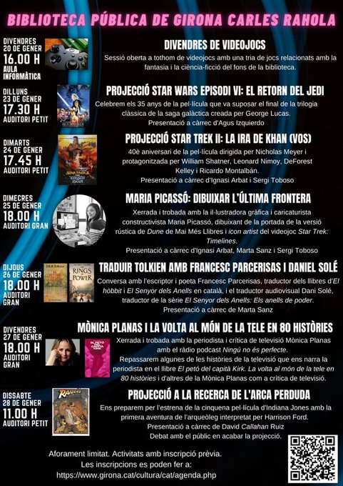 ocificcio's tweet photo. Avui arranquen les VI Jornades de Ciència-ficció, Fantasia i Terror de Girona.
@ocificcio @ningunoes @bprahola #insertcoinrahola

+ info: https://t.co/27csoZNjOr
Inscripció a l'activitat d'avui: https://t.co/Kwnjf30dCB https://t.co/OL1CDX4d0y