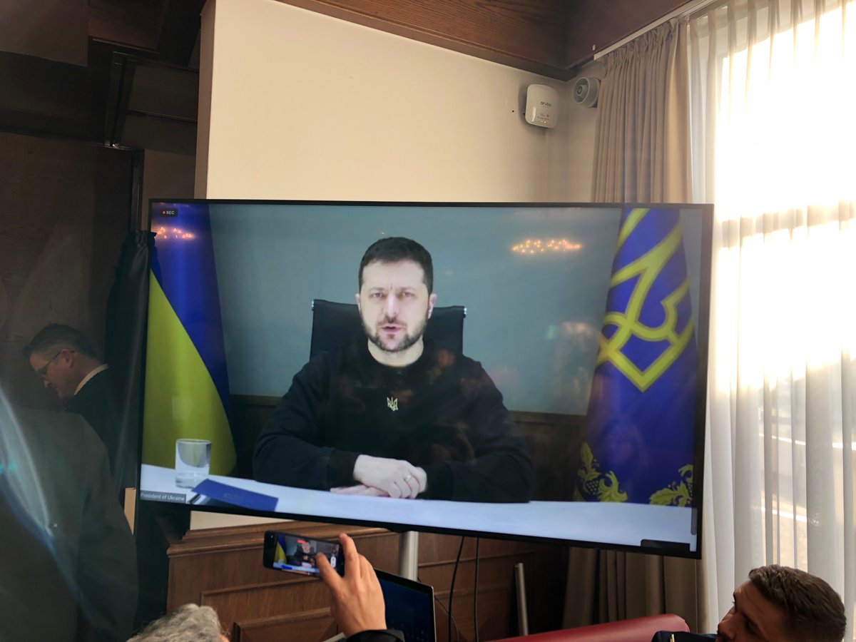 stripesktown's tweet photo. Special guest at Ukraine Defense Contact Group meeting at Ramstein Air Base. https://t.co/xkmVGcQ7yi