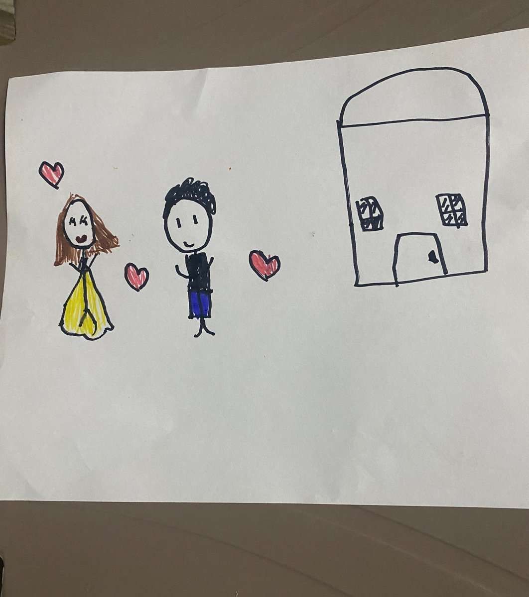 Hoy Vale me regalo un dibujito donde dice que somos yo y su hermano, que boniiis🥺
