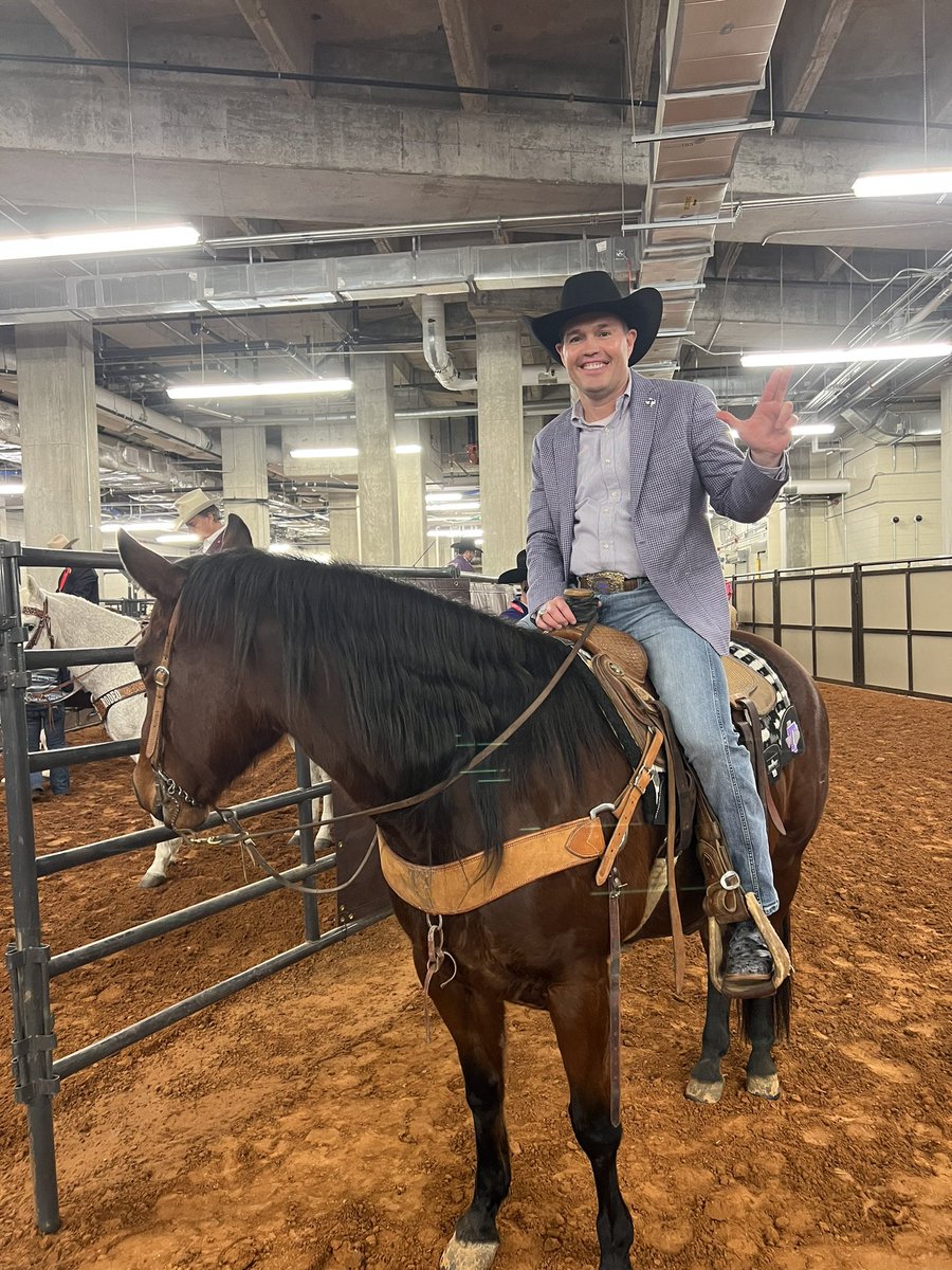 TarletonPrez's tweet photo. @TarletonState was well represented tonight at the @fwssr. It was an honor to represent the Purple & White in the grand entry. #BleedPurple ๐#TarletonRodeo https://t.co/Ex1ba1QjhY