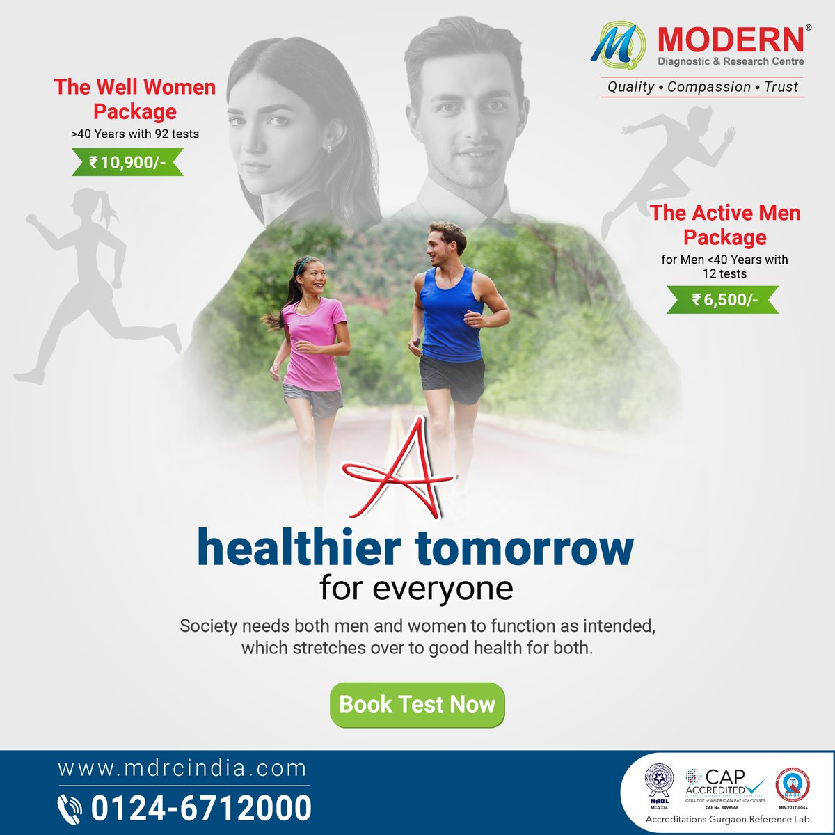 MDRC India brings comprehensive #healthpackages for both men & women. So, take a break from your busy schedule & book a test.

•  The Active #menpackage for Men <40 Years (12 tests) 
•  The Well #womenpackage >40 Years (92 tests)
 
mdrcindia.com