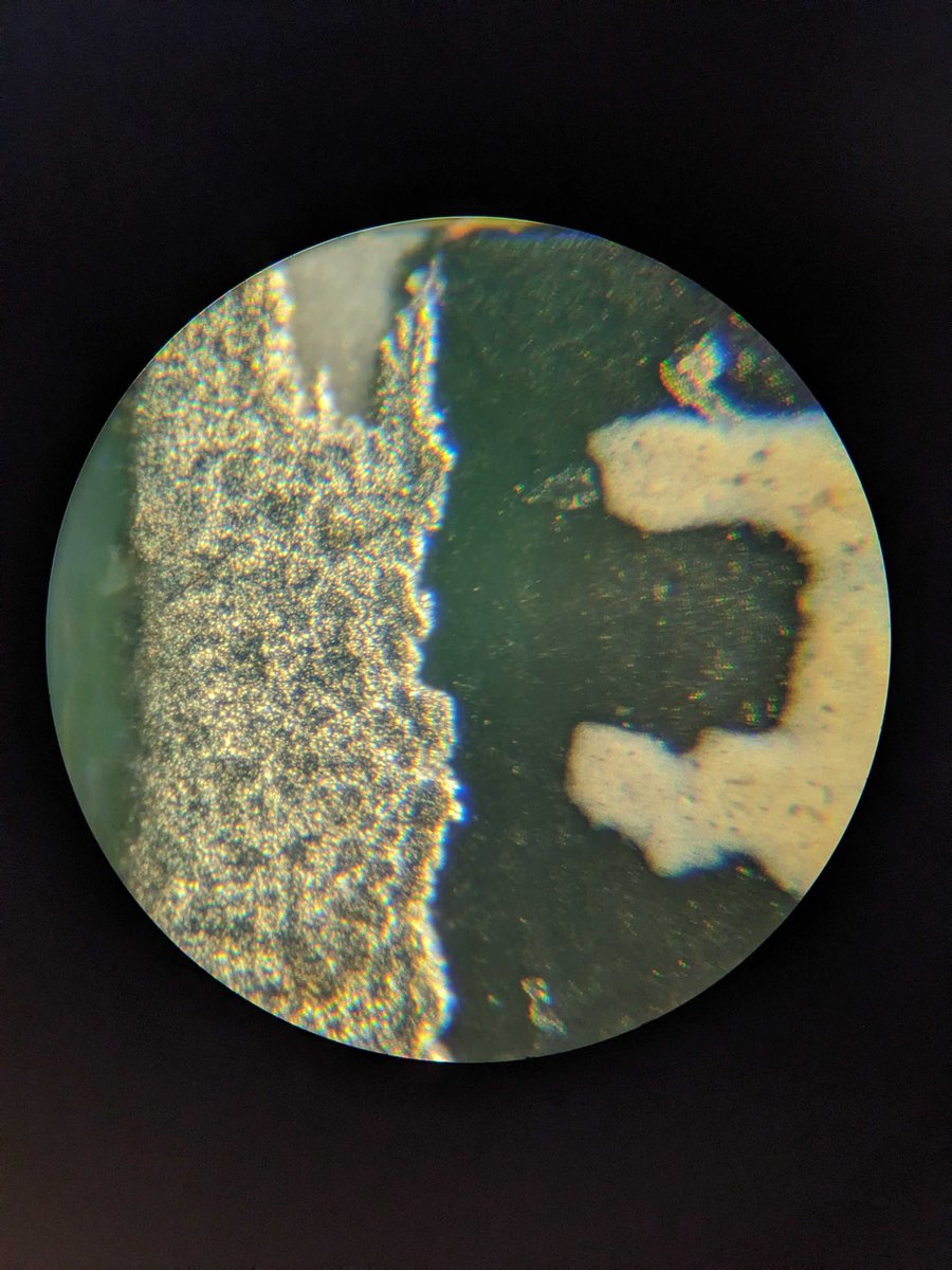 RustyOneTwo's tweet image. 1x, 7x, 160x, and 400x magnification of a single component on a rpi pico. #microscopy #electronics