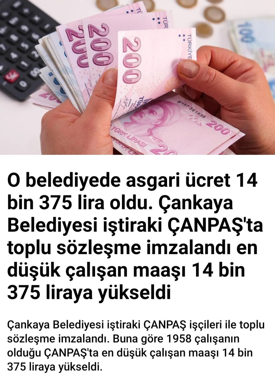 Yaptıkları yapacaklarının teminatıdır...
 Lütfen güvenin Chp'ye...

Haber:
(CHP'li Çankaya Belediyesi, asgari ücreti yemek ve yol dahil net 14.375 TL yaptı. Diğer Chp'li Belediyelerin de bu konuda hazırlık yaptığı öğrenildi )

#OyumDemokrasiye