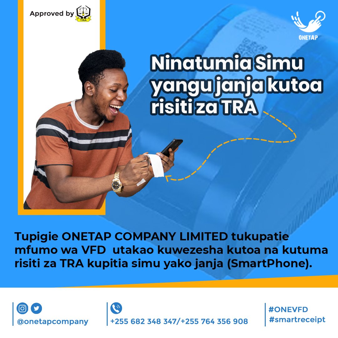 vfdsupport's tweet photo. Tupo tayari kukuhudumia kilicho bora na sahihi.
#ONEVFD #smartreceipts #tax #efilling #efd #Tanzania #shwaa #mapato #CristianoRonaldo #daressalaam #mwanza #simba #Mbappe𓃵 https://t.co/MC250Ngsx6
