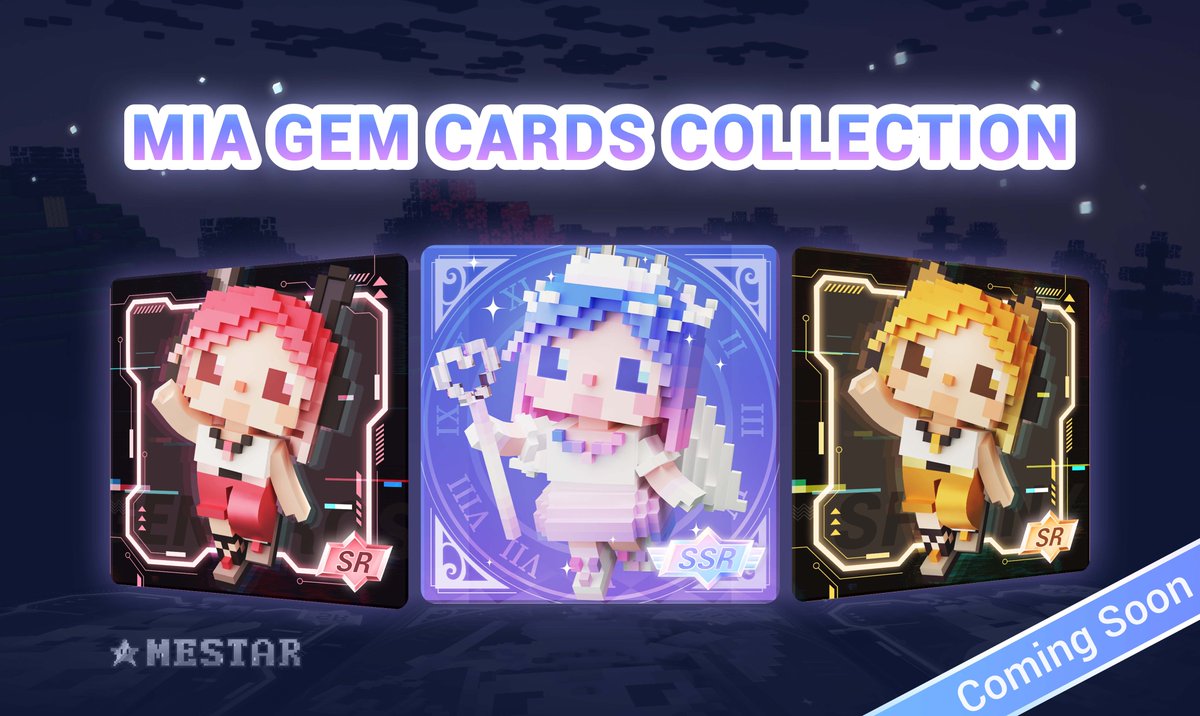 MeStar_Game's tweet photo. ✨Quick! Take a sneak peek!!
🌈Here comes a preview of the ultimate collection of Mia-Gem cards!
🍰Stay tuned fam and wish you all a happy Friday🧁
#NFT #NFTs #GameFi #Web3 #cards https://t.co/sBv0c5JkLO