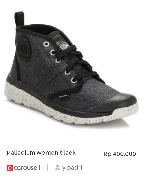 YPatiri's tweet photo. Check out 'Palladium women black', available at Rp 400,000 on #Carousell: https://t.co/TmsobefbfG https://t.co/xgm4143WGO