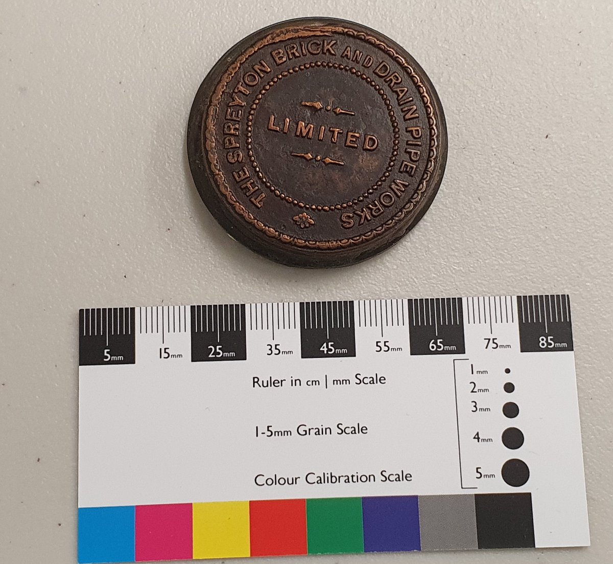 BassStraitMC's tweet photo. Summer Mystery Wins #6
The scale of the object is much smaller than most thought! This is a press seal of around 4.5 cm wide which was used by the Spreyton Brick and Drain Pipeworks to emboss their correspondence. Look out for another chance to win our final double pass tomorrow. https://t.co/5r6UrKqgoR