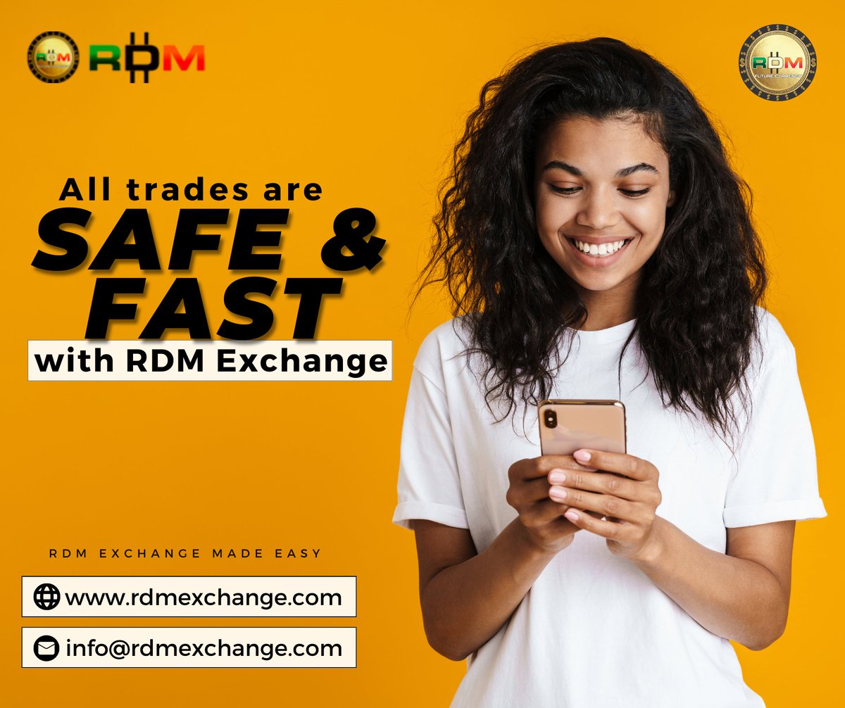 rdmexchange's tweet photo. RDM Exchange 💱

All trades are 
Safe &amp; Fast
With RDM Exchange .

👉 Visit Now!

🌐 https://t.co/Z95GOaPGHP

✉️ info@rdmexchange.com

Follow us on - @rdmexchange https://t.co/aymngcBHud