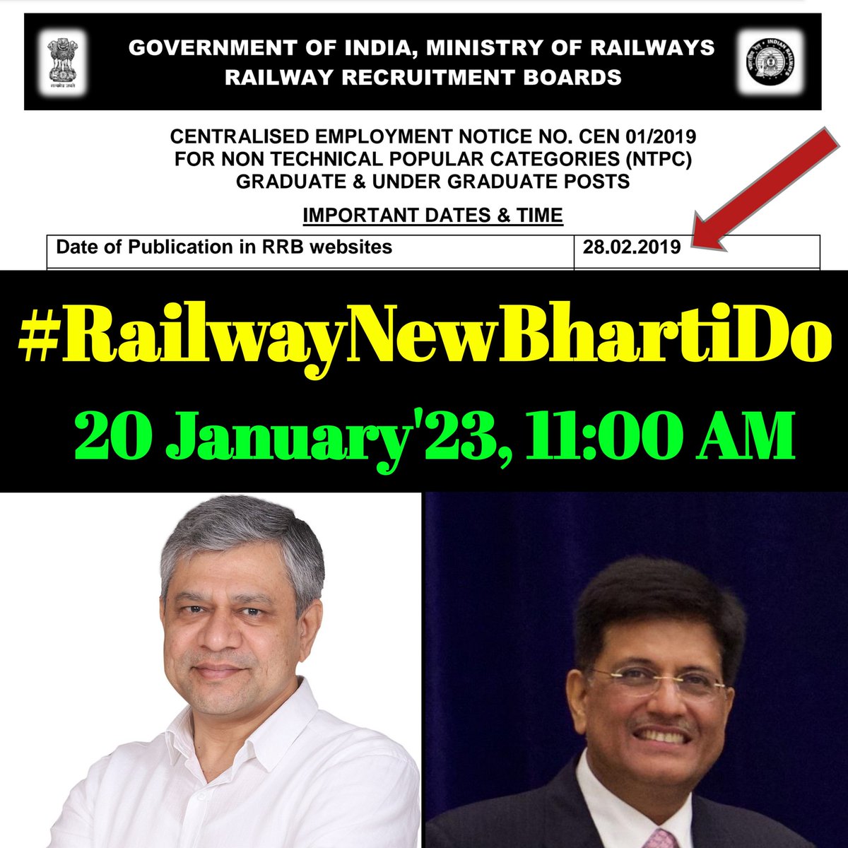 Nithin_kumar_nk's tweet photo. Honorable 
@AshwiniVaishnaw , the youth had expectations frm u, but even after more than 4 yrs, there is still no new vacancy in Rlys, why? At least tell me in which month the new recruitment will come?  #RailwayNewBhartiDo
@ndtv @aajtak @DarshanaJardosh https://t.co/45Iqc7A4Tp