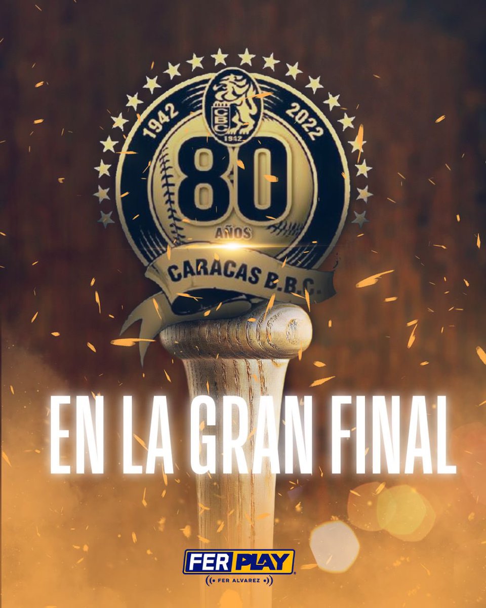 FerAlvarez's tweet photo. Los @Leones_CBBC líderes de la temporada regular, son el primer equipo en avanzar a la Gran Final de la @LVBP_Oficial. Caracas busca su primer título en 13 años y celebrar sus 80 años de gloriosa historia, con su tan esperado campeonato #21.
#FerPlay
#LeonesDelCaracas 
#LVBP https://t.co/wkqrAcxaia