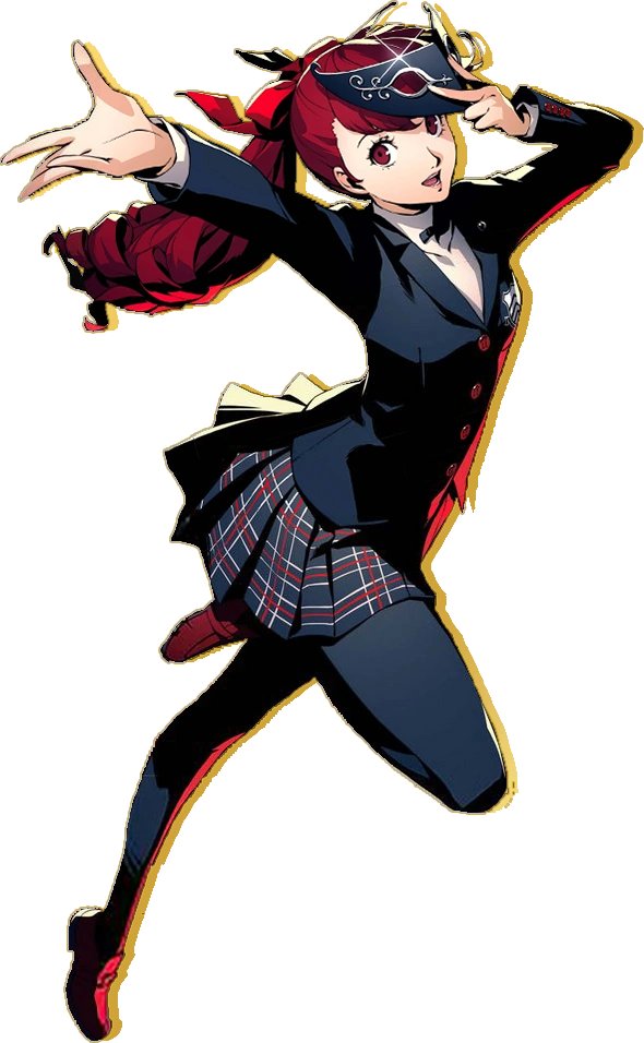 Red_BlackOTD's tweet photo. Today's red and black character of the day is Sumire Yoshizawa from Persona 5 Royal! https://t.co/cQoB03T8jS