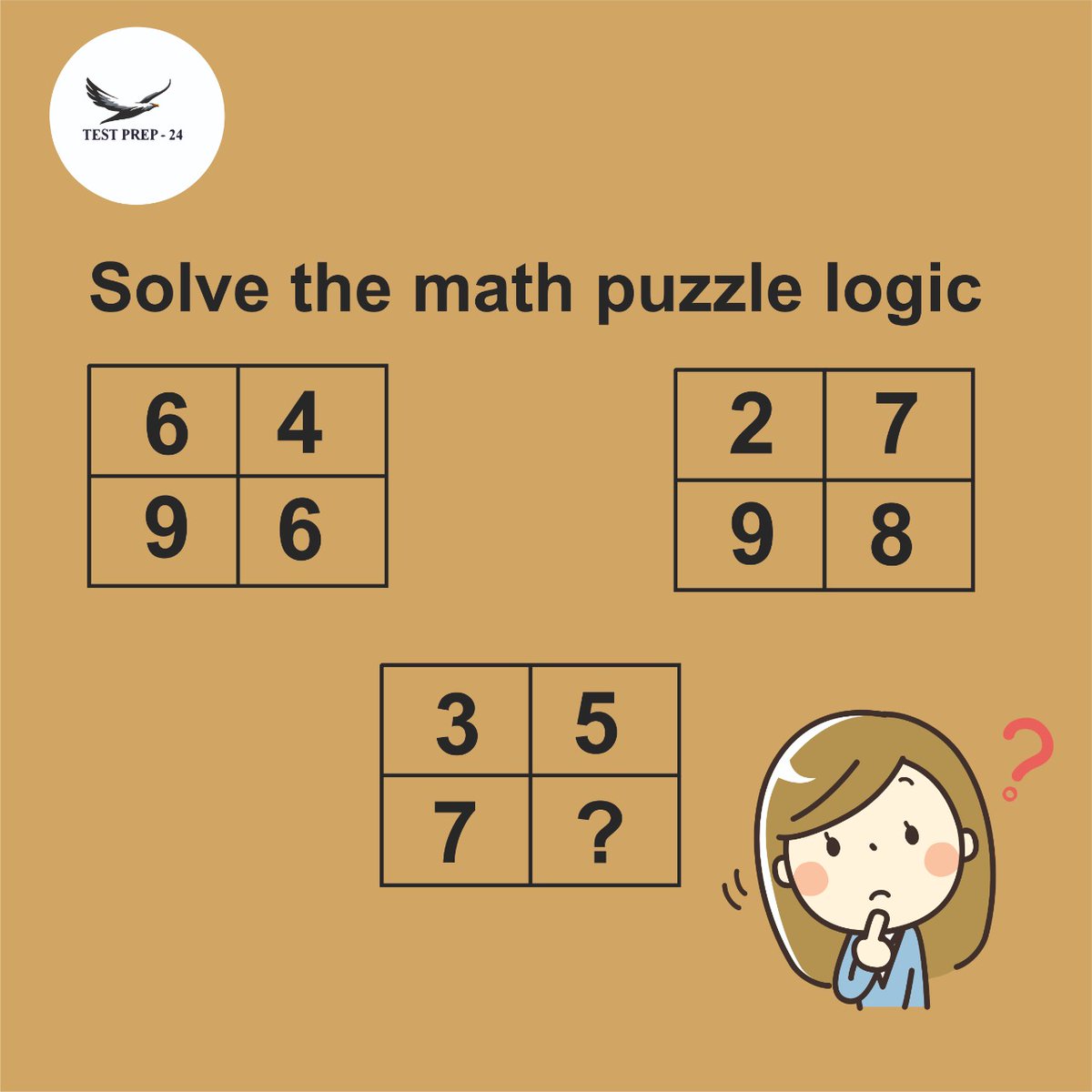 Testprep24's tweet image. Solve the Puzzle and comment your Answer Below ....
Testprep24by7 For Free Course &amp;amp; More Details and Information just install our app and signup by the link given below 
play.google.com/store/apps/det…
#mathscourseonline  #puzzlechallenge #Speedmathscourse #numbersystem #testprep24