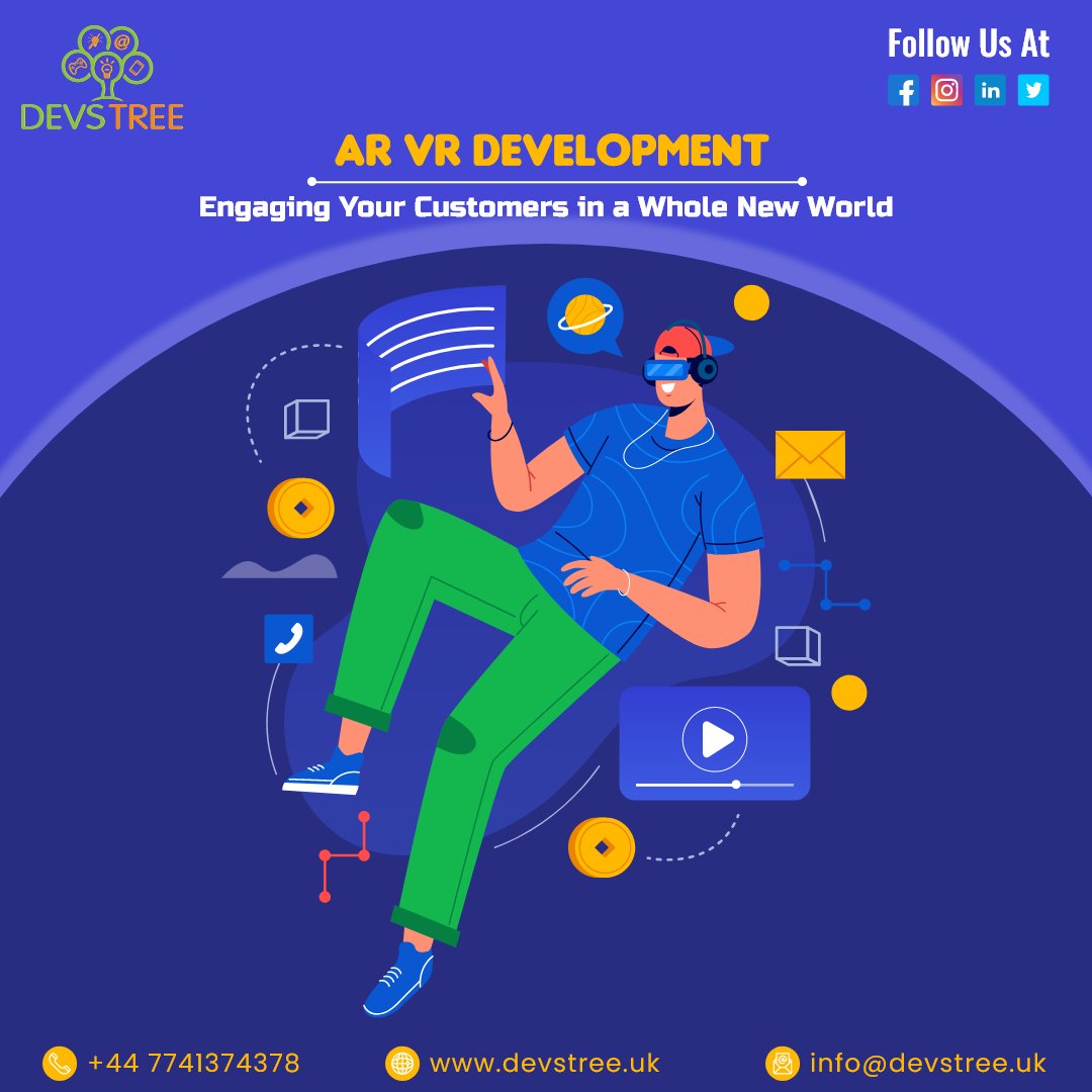 DevstreeUK's tweet image. We specialize in developing #AugmentedReality (AR) applications across multiple platforms and devices. 
Book a call with us:-bit.ly/3iUZYfl
#vrdevelopment #arvr #devstreeuk #100DaysOfCode