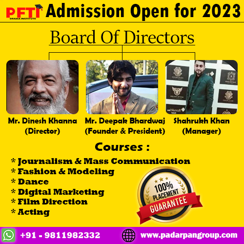 #PFTI Admission Open for 2023
#padarpan #fashionmodelling #acting #filmdirection