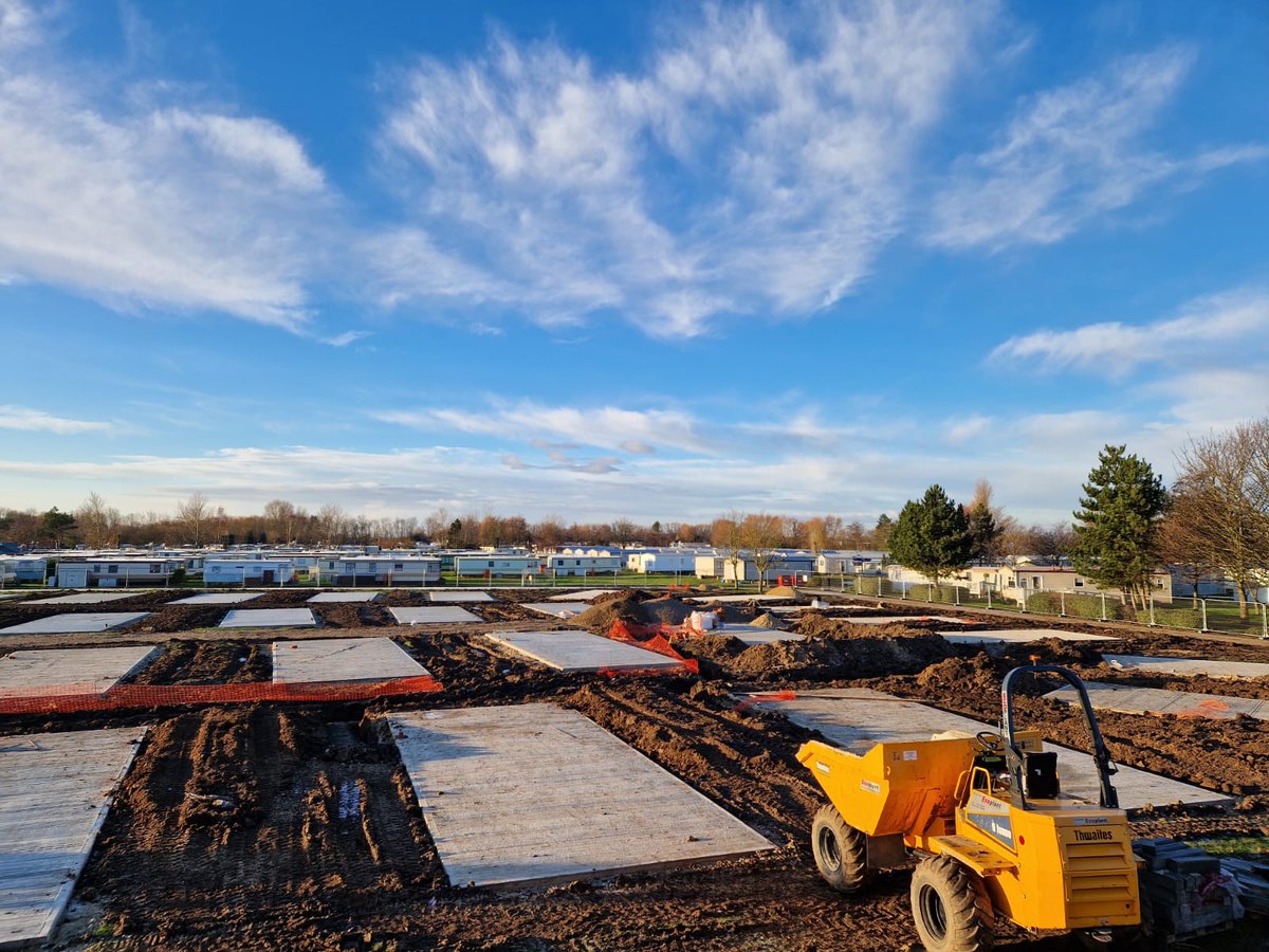 CLSconstruct's tweet photo. All 42No. bases now cast at Thorpe Park, now onto the drainage works #clscivilengineering #clsconstruction #clsdemolition #clssurvey https://t.co/oTbYxMUHop