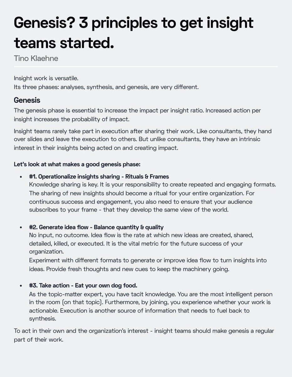 Genesis? 3 principles to get insight teams started.