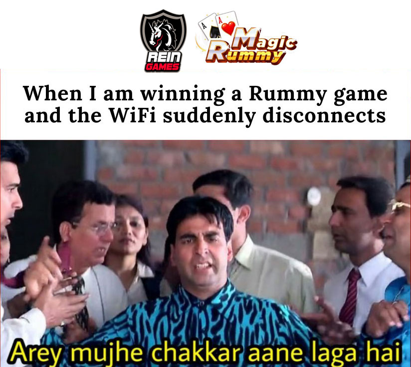 MagicRummyGames's tweet photo. When I am winning a Rummy Game and the wifi suddenly disconnects

are mujhe chakkar aane laga hai https://t.co/6hIlXWqM3L
