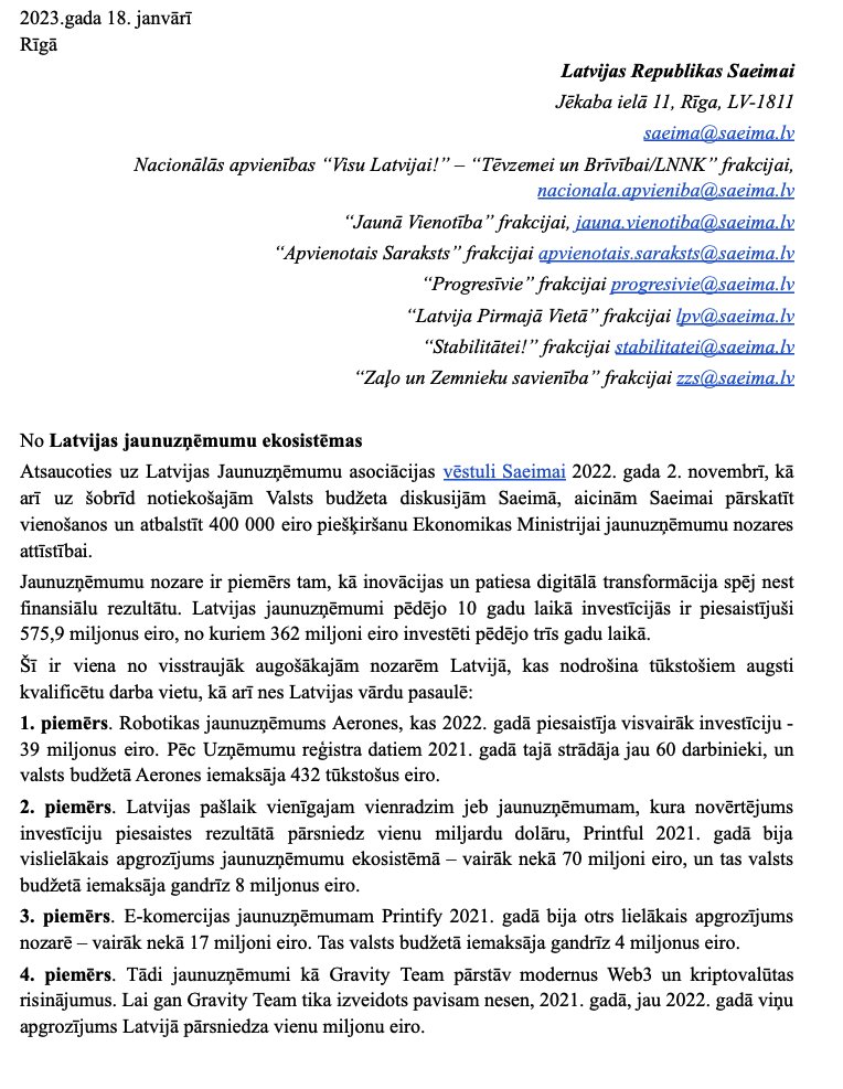 akberzins's tweet photo. Te nu bija "ekonomikas transformācija". MK budžetā nogriež jaunuzņēmumu ekosistēmas atbalstu no nieka 400k uz 200k! 100 ekosistēmas dalībnieki parakstīja vēstuli aicinot koalīcijai sekot EM atbalsta priekšlikumam! @krisjaniskarins @aseradens @IIndriksone
https://t.co/I4UPf4D7DB https://t.co/nmSyNlvlyp
