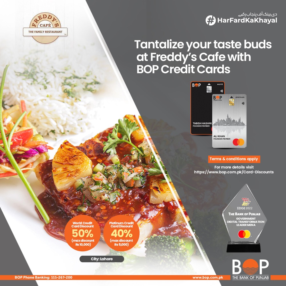 thebankofpunjab's tweet photo. Enjoy exclusive discounts of ๐ฐ๐ฌ%-๐ฑ๐ฌ% on BOP Credit Cards you cannot resist anymore at your own ๐๐ฟ๐ฒ๐ฑ๐ฑ๐โ๐ ๐๐ฎ๐ณ๐ฒฬ.
Avail this offer now!
#TheBankOfPunjab #HarFardKaKhayal #BOPCards #BOPCreditCards #Discount https://t.co/qm7tn9Cqh4