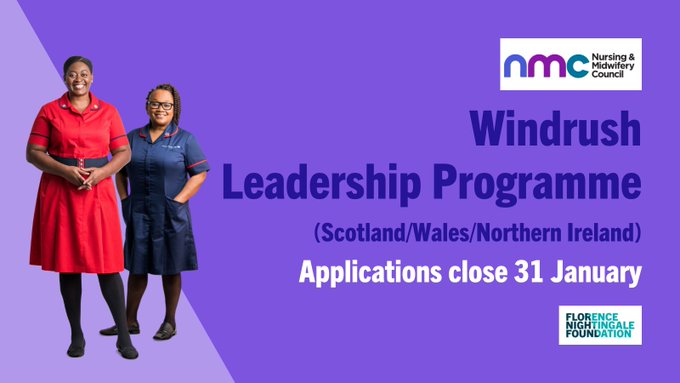 📣 Are you a #nurse or #midwife in Scotland, Wales or Northern Ireland? Could you be one of @FNightingaleF's next Windrush Leadership Programme participants? The programme is open to nurses and midwives of an ethnic minority background - find out more 👇 fal.cn/3vfyw