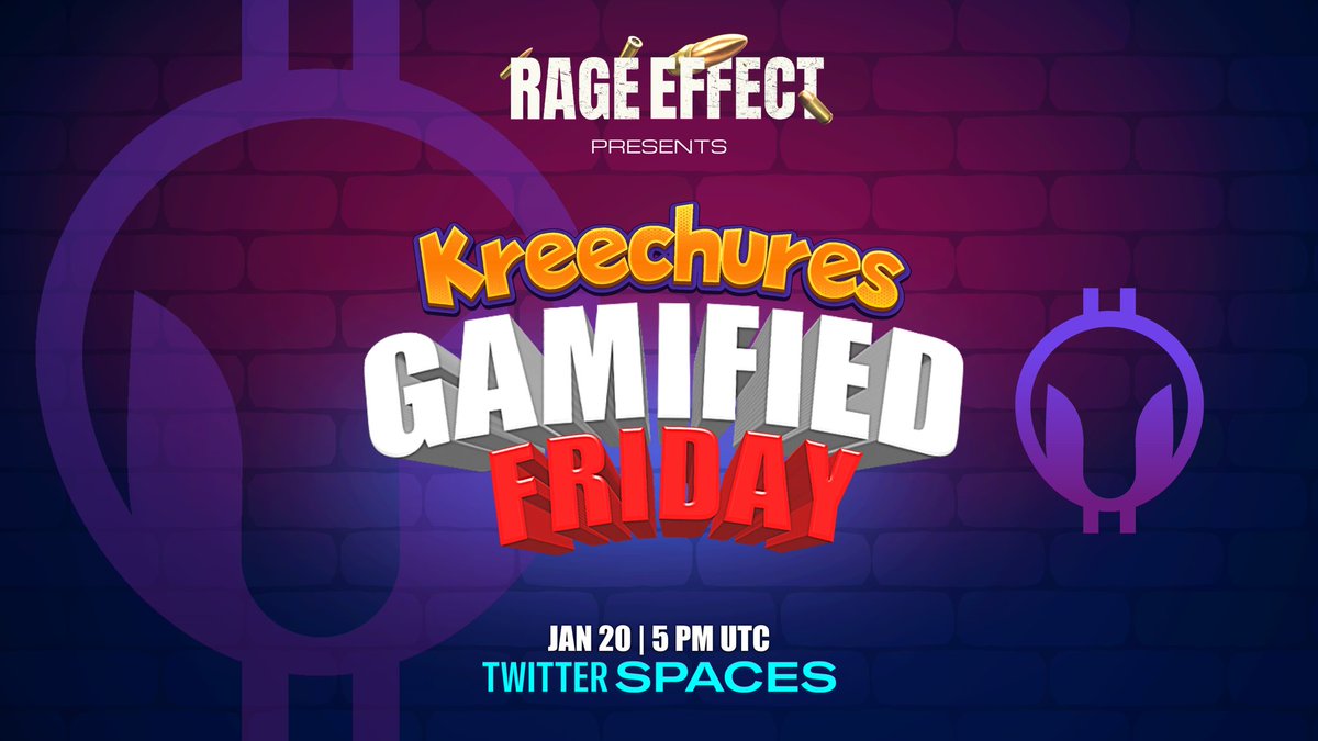 RageEffect_'s tweet photo. #RageArmy you can’t miss this‼️
Come let's hang out & talk about the current trends in #Web3 gaming 🤝
Join us for a FANTASTIC GAMIFIED FRIDAY with @daniel_charp founder of @kreechures
TODAY at 5 PM UTC.
GET READY TO RAGGEEE 🔥🚀 https://t.co/J2j1vGZnlk