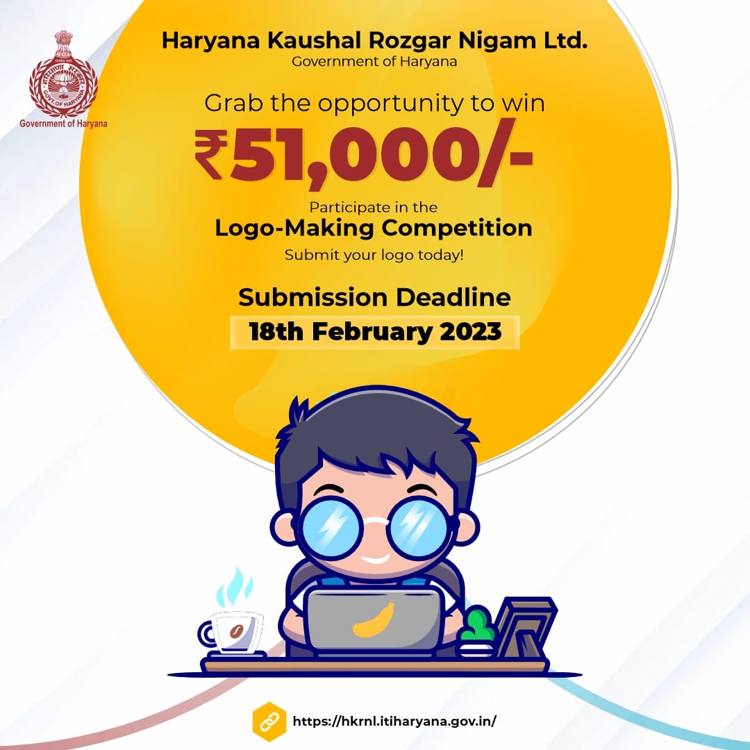 HKRNL is keen to see your ideas !

Grab a chance to win an exciting cash prize for your creativity.

Participate now: 
forms.gle/oSPR7HmDUF1okt…

Note: you can only submit upto 5 logos !

#hkrnl #haryanakaushalrozgarnigamltd 
#logomakingcompetition #logodesigns  #logodesigner #Logo