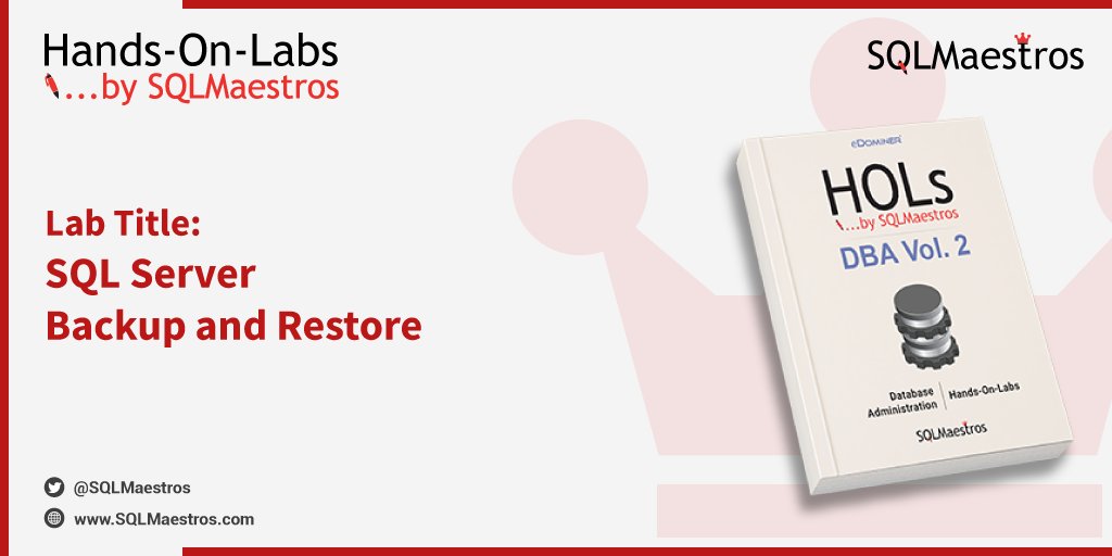 SQLMaestros's tweet photo. #SQLMaestros Hands-On-Lab of the day: SQL Server Backup and Restore
The best way to learn is to do-it-yourself
Explore: https://t.co/8mwtbEO7bn
Share/spread the word
#SQLServer #Administration https://t.co/Ksxd4peELZ