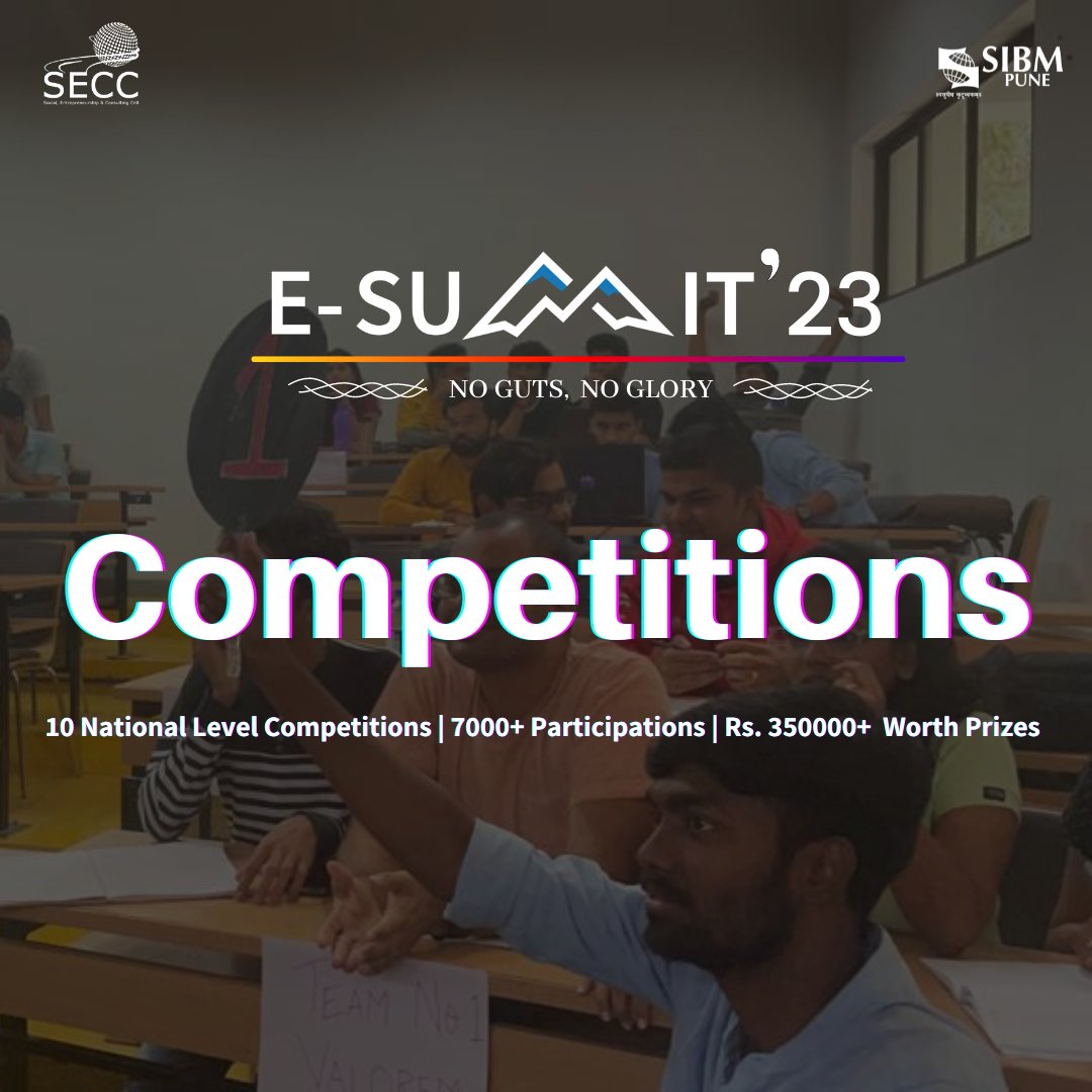 SGC_SIBM's tweet photo. With competence comes the zeal to face one' s fears. Entrepreneurship Summit 23 was honoured to host a plethora of such competitions under its banner.

#secc #esummit #entrepreneurship #nogutsnoglory #pune https://t.co/Ecq8jithxT