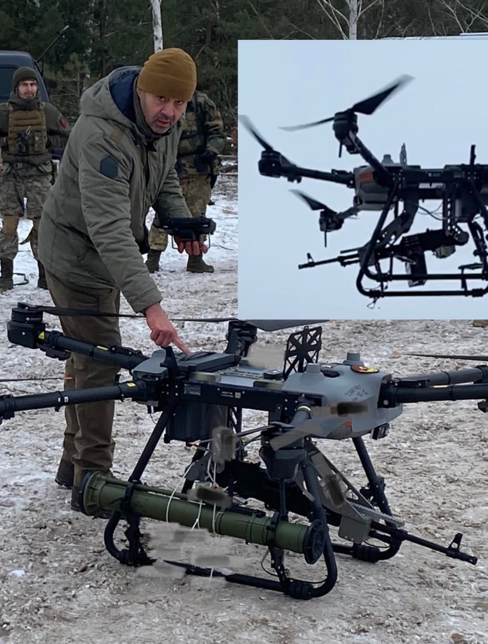 Clash Report on Twitter: "Ukrainian armed drone with PKM Machine Gun Bullspike Anti-Tank Grenade Launcher. / Twitter