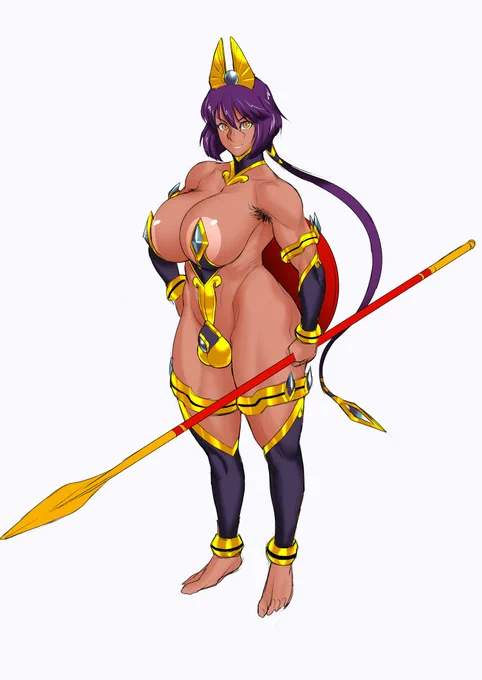 戦神バージョン3
作画しやすいように、よりシンプルに。
モノクロで描いた時にイイ感じなると良いですね～。
あとは槍が適当なのでデザイン考えないと。 