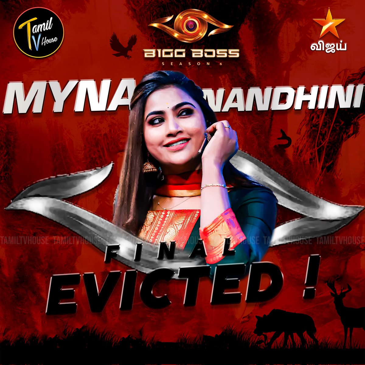 #MynaNandhini evicted on finalist !
#BiggBossTamil6 #BiggBossTamil

#SAISANGO #TAMILTVHouse #VijayTelevision