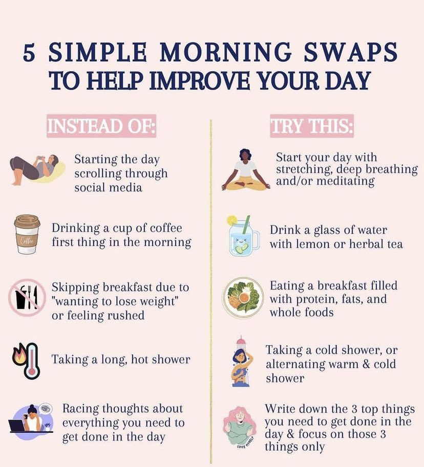 lloyd_mh's tweet photo. Morning routines are important as you can start your day in the right frame of mind. Small changes can have a big impact on you and your day. 

Do you have a morning routine that works for you? How could it serve you better? 

#Wellbeing #Routines #MorningRoutine #Wellness https://t.co/QdDKyABaRH