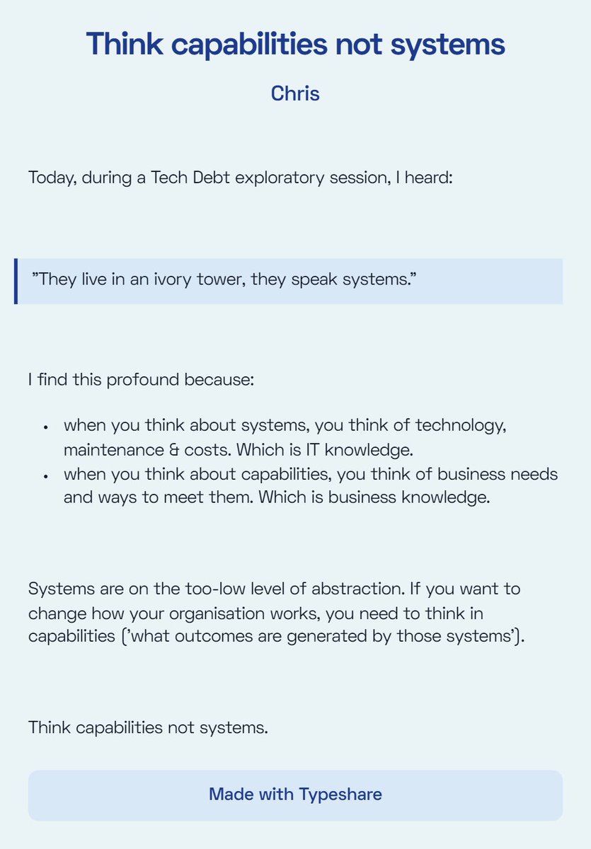 Think capabilities not systems