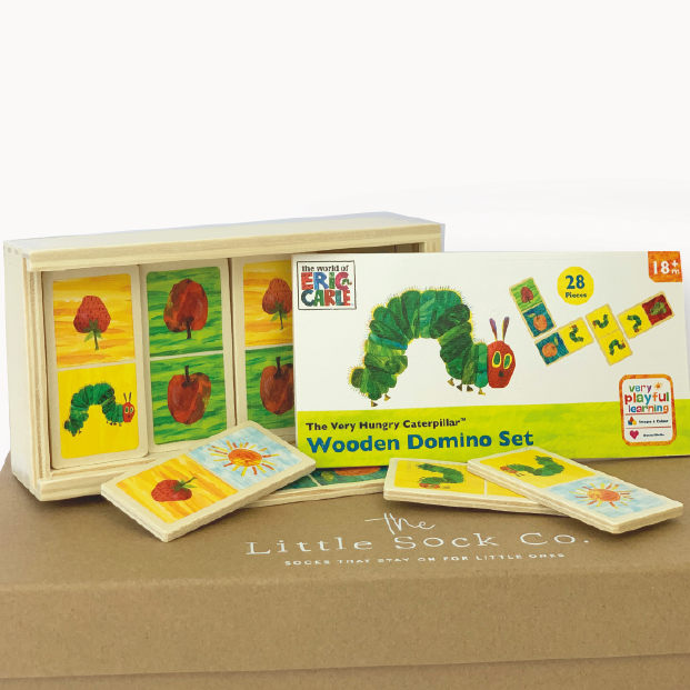 LittleSockCo's tweet photo. Give a gift that lasts with our perfectly practical gift sets.
The #hungrycaterpillar is a classic, it comes with optional add ons in this Design Your Own gift set, incluuding these gorgeous wooden dominos.
#forthesmall #shopsmall #heritagetoys #originalgifts https://t.co/8Fe0pDyTFU