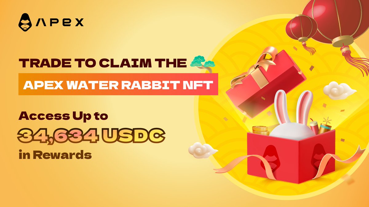 OfficialApeXdex's tweet photo. 1/ 
🧨🧨🧨#ApeXers, the Lunar New Year Water Rabbit event is now live!🌊

Start trading now to secure your water rabbit NFT 🐇and get your share from a cash pot of up to 36,346 $USDC!🧧

Read this🧵 https://t.co/VjIVFp0TSD