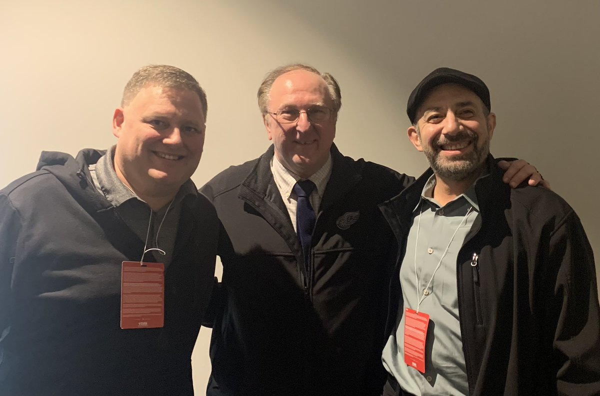 ChristianWinn's tweet image. Big thanks to @KenKalDRW, Nick Lindstrom & Chris “Ozzie” Osgood for hanging between periods here in #Vegas. All super cool guys & a big thrill for us Vegas Media guys from Michigan. #LGRW #DETvsVGK