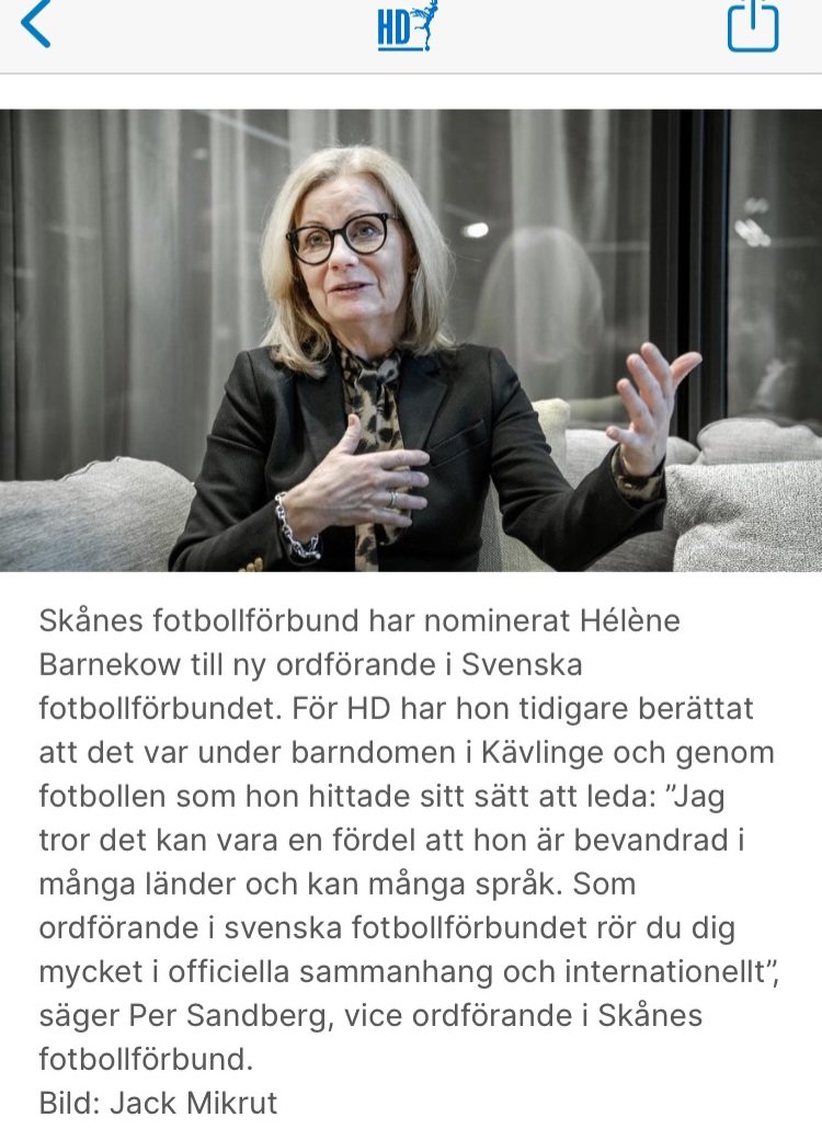 Helene Barnekow (@hbarnekow) on Twitter photo Ja det var på fotbollsplanen allt började för mig. Fotboll och värdebaserat ledarskap är en oslagbar kombo - och viktigt både för fotbollen och samhället #svenskfotboll #ledarskap #kävlingeharrieff <a href="/hdhbg/">Helsingborgs Dagblad</a> Ja det var på fotbollsplanen allt började för mig. Fotboll och värdebaserat ledarskap är en oslagbar kombo - och viktigt både för fotbollen och samhället #svenskfotboll #ledarskap #kävlingeharrieff <a href="/hdhbg/">Helsingborgs Dagblad</a>
