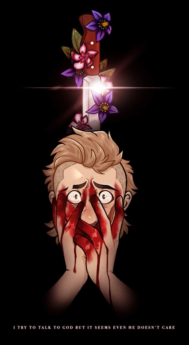 ⚠️BLOOD TW⚠️ 
Art of my funny little walking dead oc 🫣