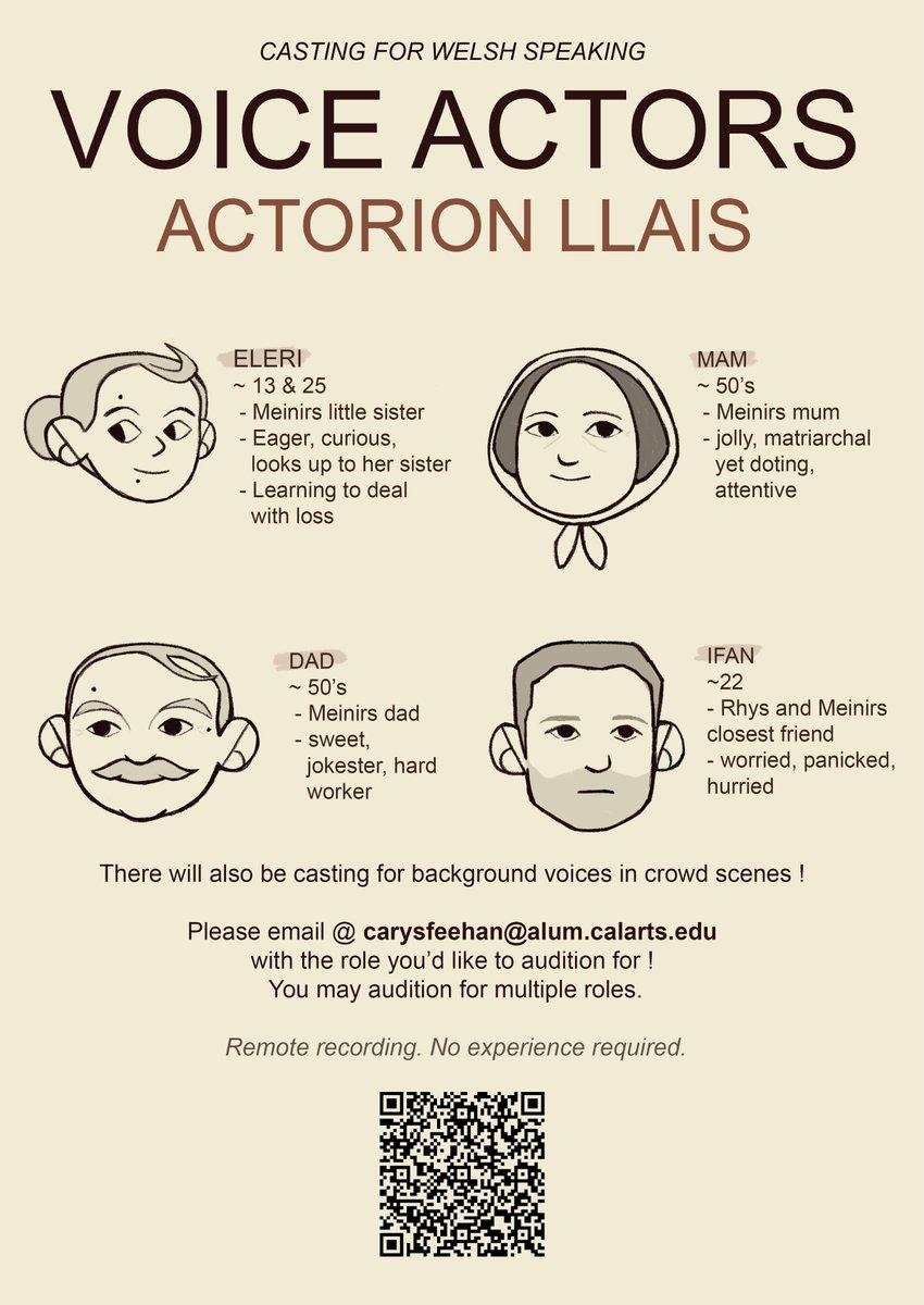caryshaus_'s tweet photo. Shwmae, Welsh twitter! 🏴
I am looking for Welsh speaking voice actors for my final uni short film- no experience required! Please feel free to share this around in any form.
Email @ carysfeehan@alum.calarts.edu for more information.
Diolch! <3
#welshanimation #welshfilm https://t.co/FlCv67ipVc