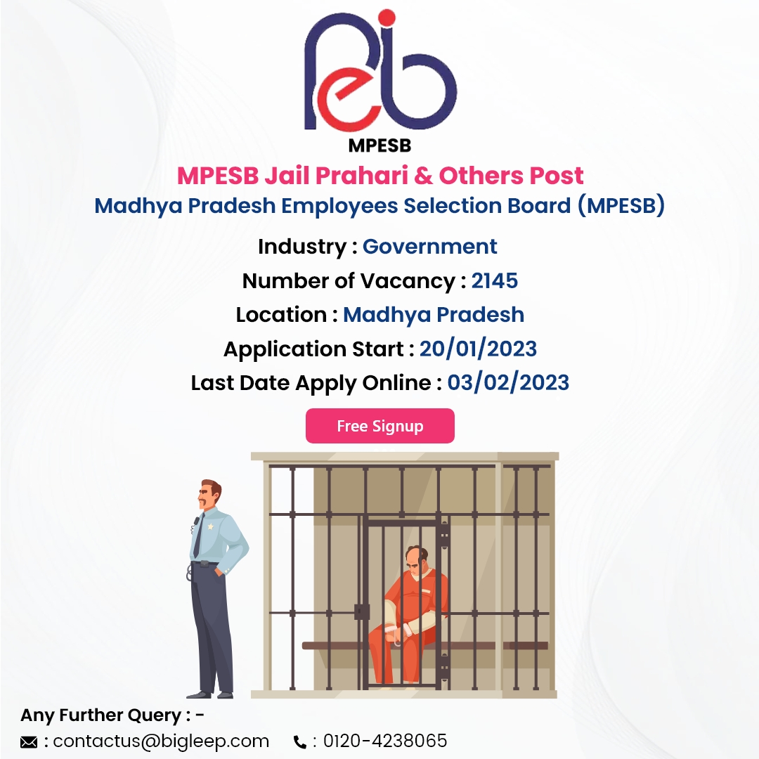 bigleep_india's tweet photo. MPESB Government Job Openings
MPESB Jail Prahari & Others Post Job Are Available.
Apply Now : https://t.co/Kb5Qx1S5O7
#jobsinindia #jobsearch #newpost #multipleposts #applytoday #location #madhyapradesh #governmentjobs #applicationpost #lastdate #jail #mpesb #applicationfee https://t.co/jM0eVamAcj
