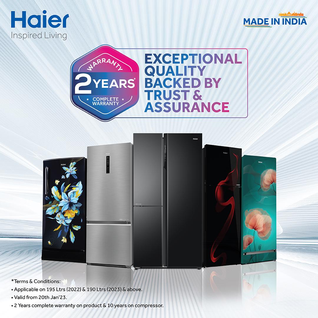 IndiaHaier's tweet image. Experience the convenience with extra storage, exceptional quality and 2 YEARS of complete warranty on Haier range of refrigerators!

#refrigerator #smartrefrigerator #extraspace #extrastorage #premiumquality #extendedwarranty #haier #inspiredliving
