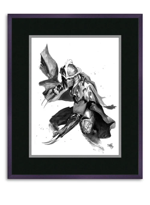 In better news, I'm finally picking a frame for this awesome Gabriele Dell'Otto Shredder commission! 