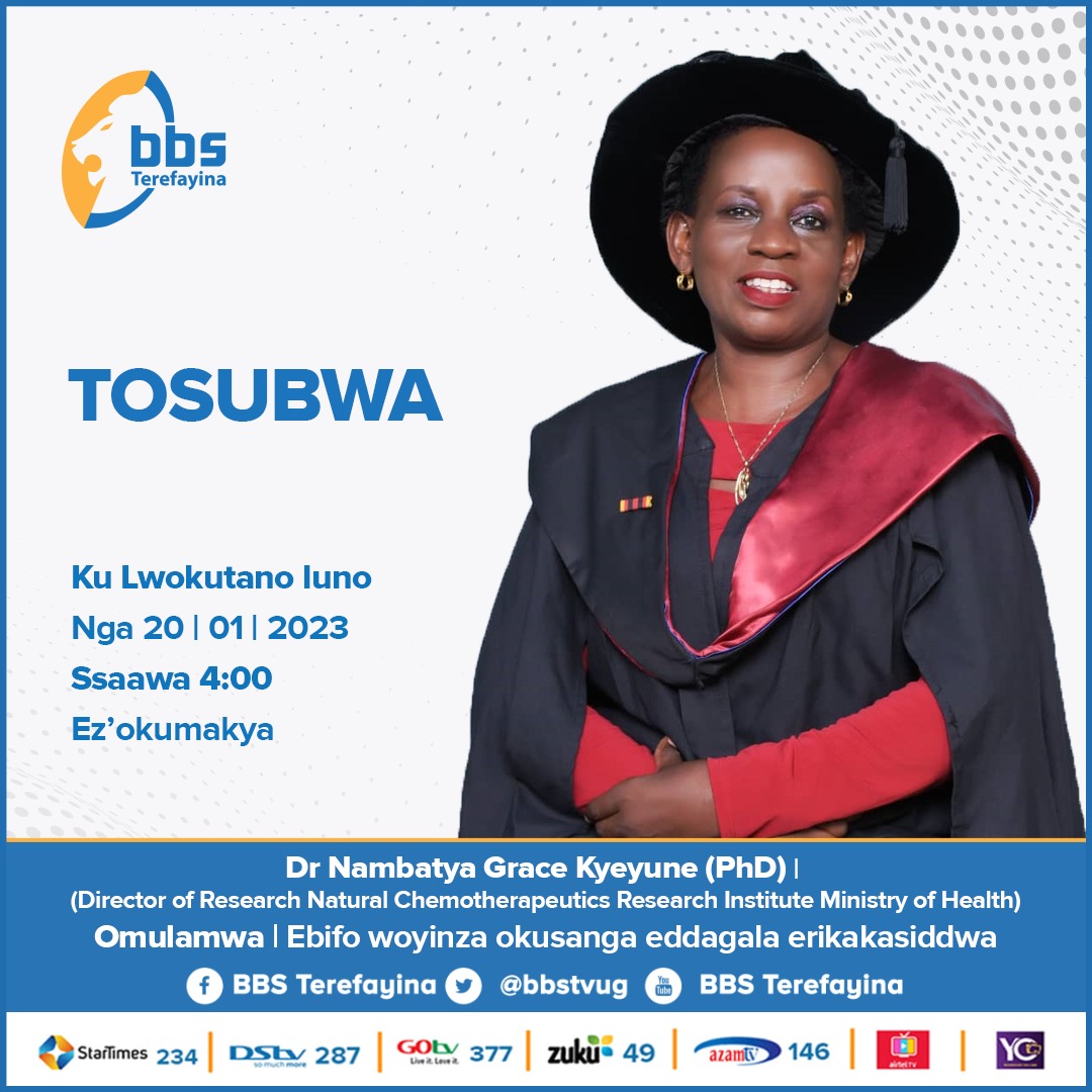Dr @Nambatya The Director @NCRIUG live on @BBS TV now.

Tune in now